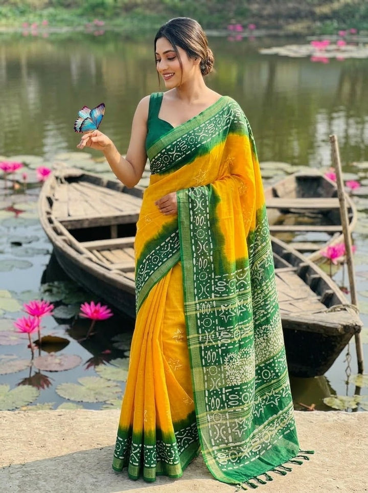 Ronger Porosh (রঙের পরশ) Cotton Linen Saree