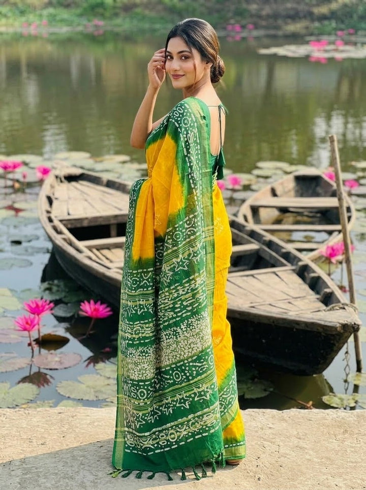 Ronger Porosh (রঙের পরশ) Cotton Linen Saree