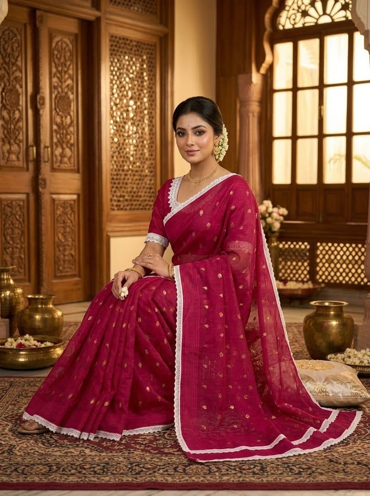Aradhana Bengal Jamdani Saree with Blouse (Combo)