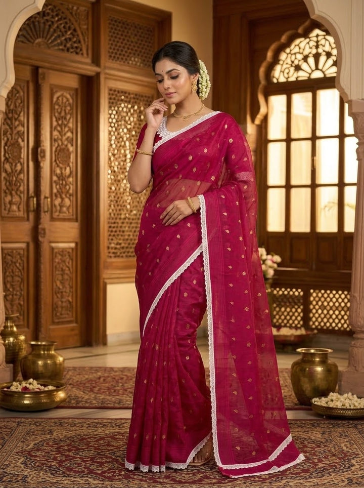 Aradhana Bengal Jamdani Saree with Blouse (Combo)