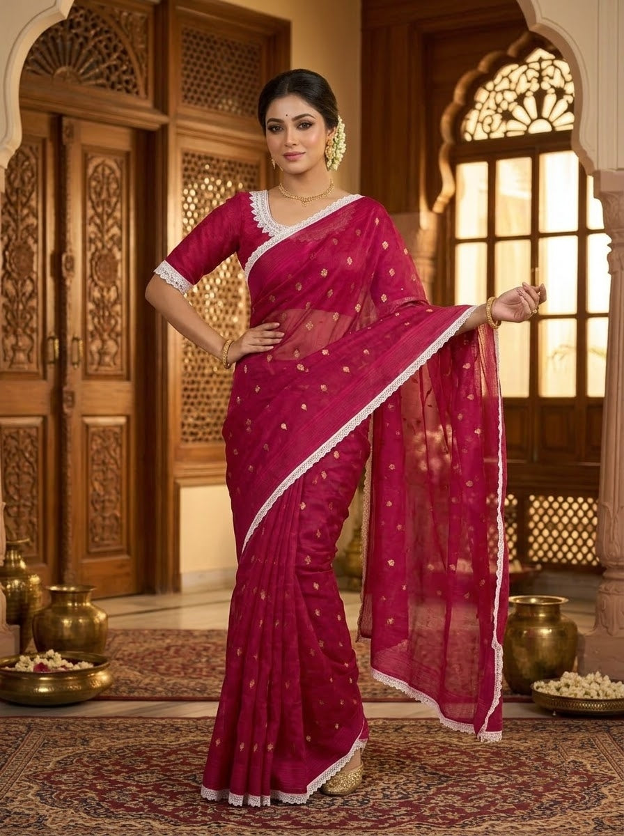 Aradhana Bengal Jamdani Saree with Blouse (Combo)