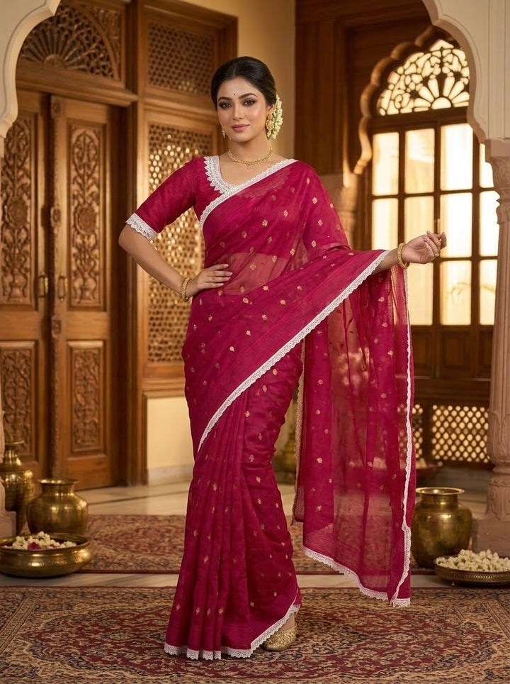 Aradhana Bengal Jamdani Saree with Blouse (Combo)