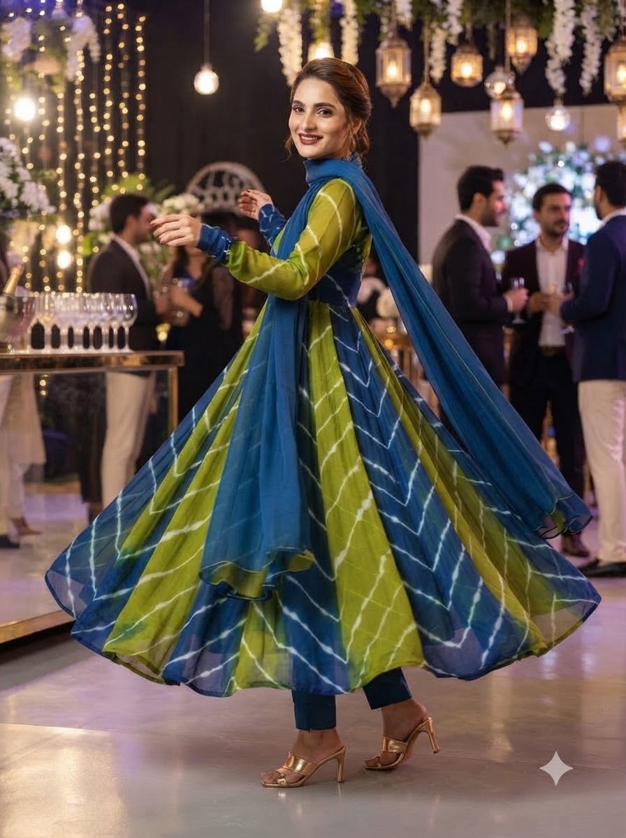 Desi Ghoomar Georgette Kurti Set