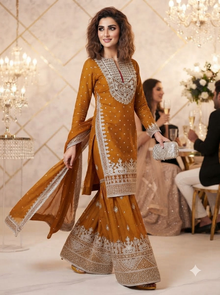 Happy Warbler- Gharara Kurti Set