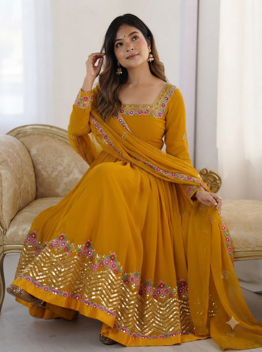 Echo of You Partywear Georgette Gown Set