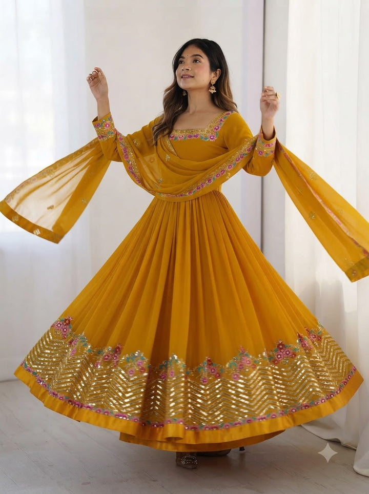 Echo of You Partywear Georgette Gown Set