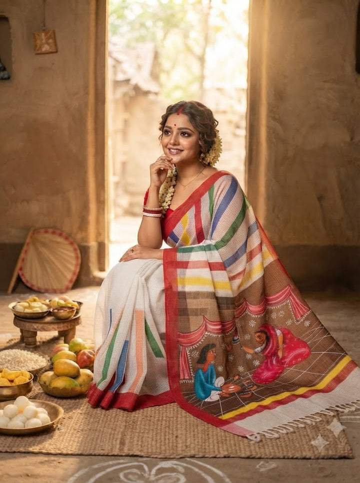Shasthi Saaj Hand Painted Resham Kota Saree