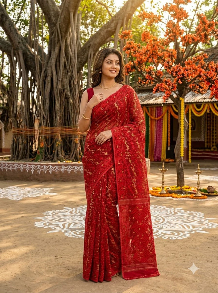 Megher Gaan Dhakai Jamdani Saree