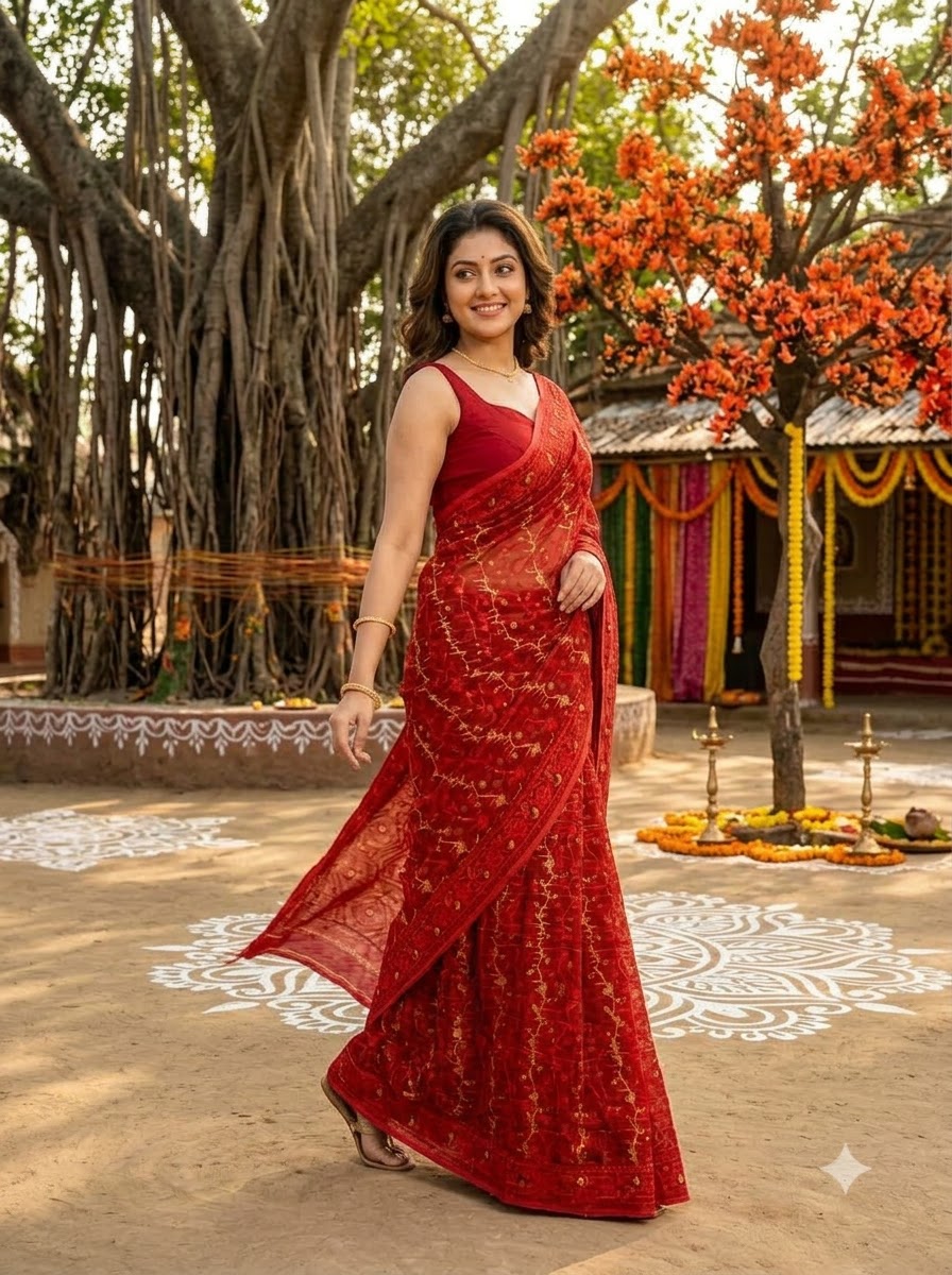 Megher Gaan Dhakai Jamdani Saree