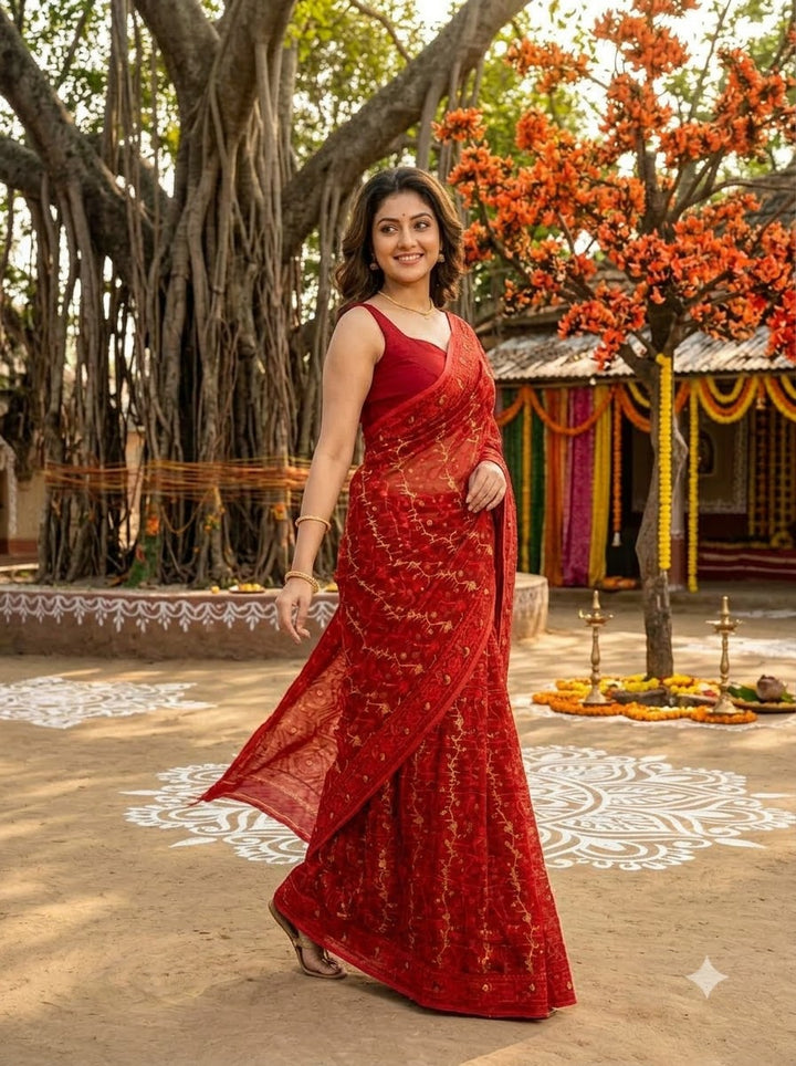 Megher Gaan Dhakai Jamdani Saree