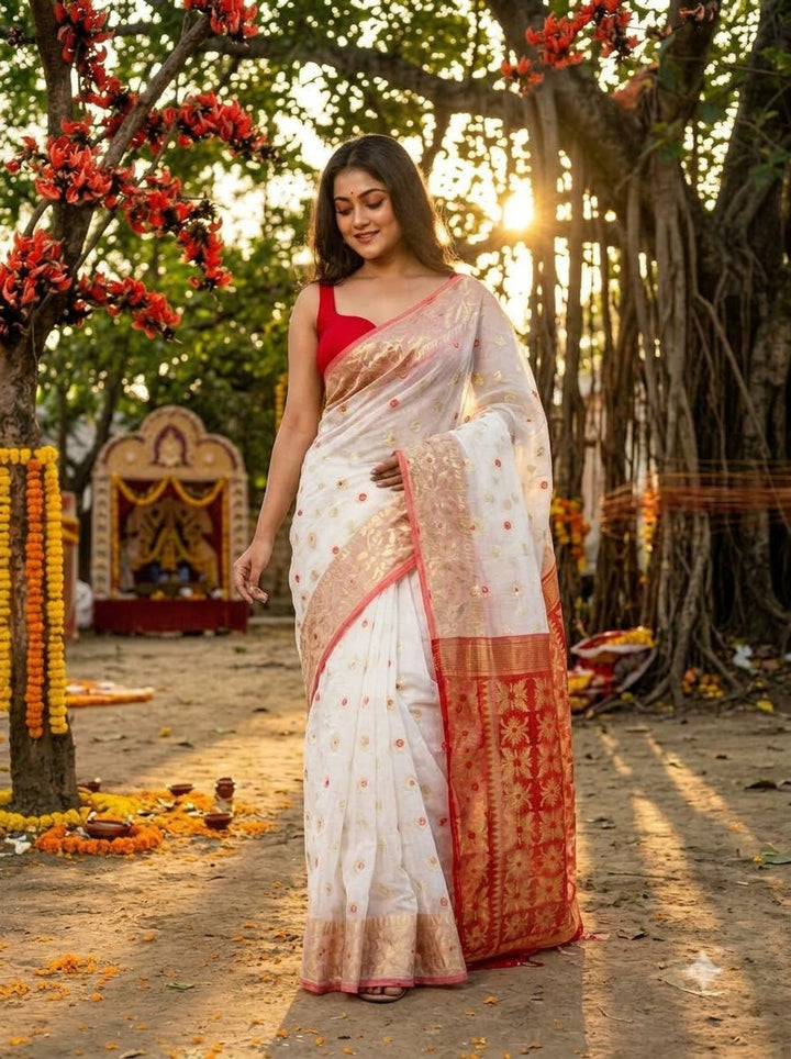 Bibhuti Dhakai Jamdani Saree