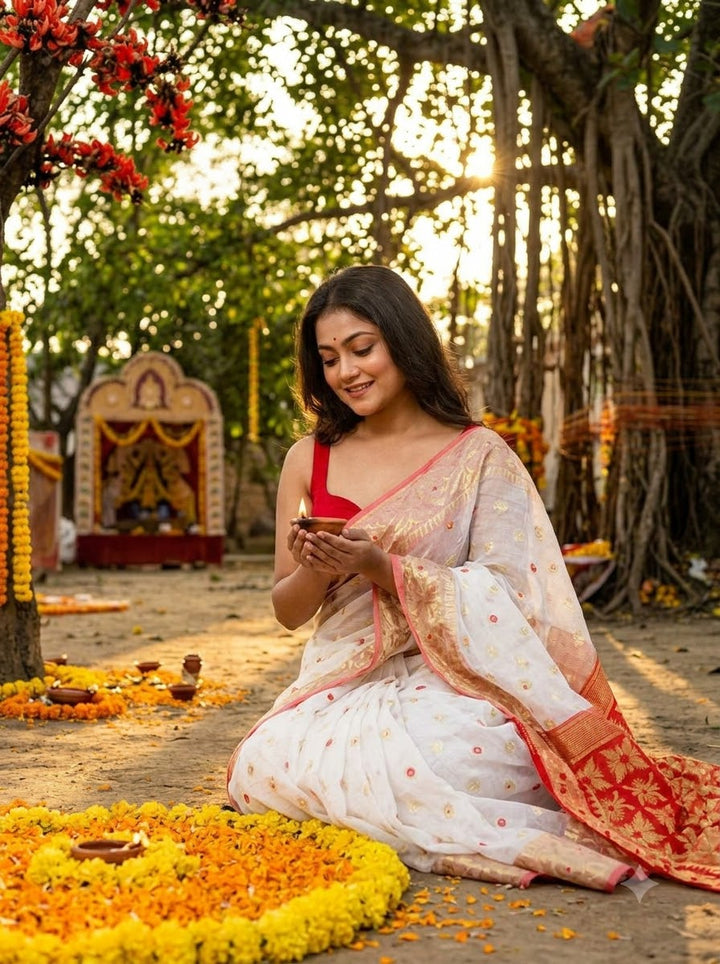 Bibhuti Dhakai Jamdani Saree