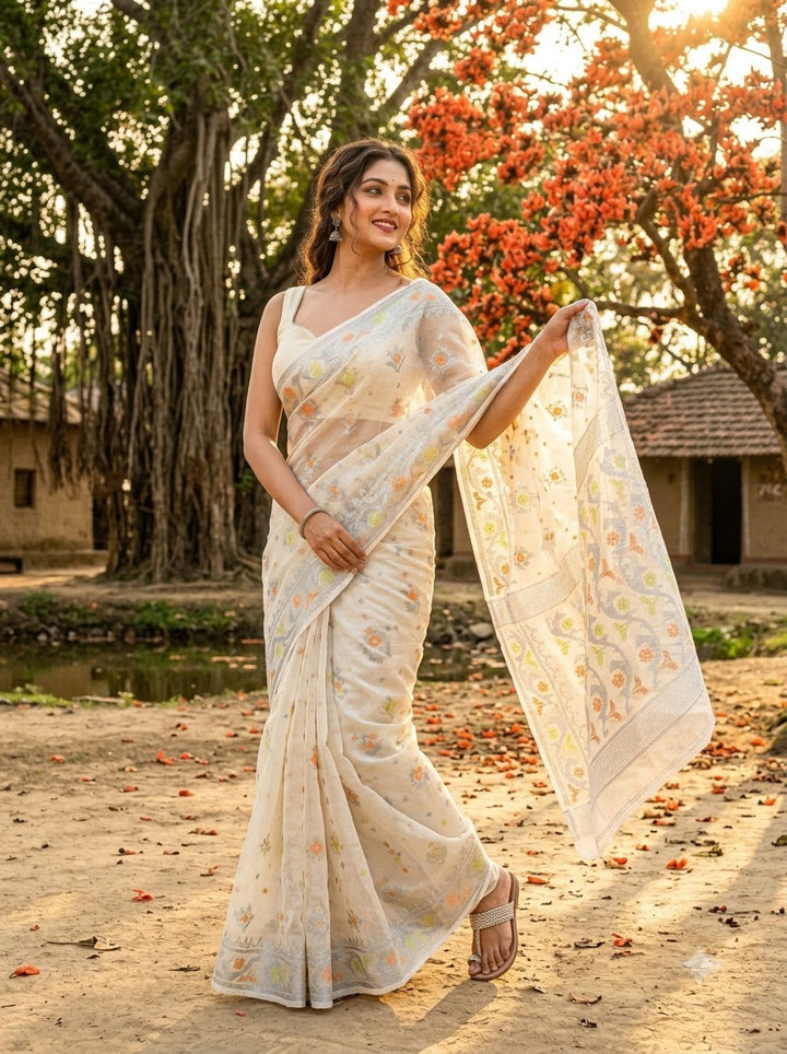Raag Dhumketu Dhakai Jamdani Saree