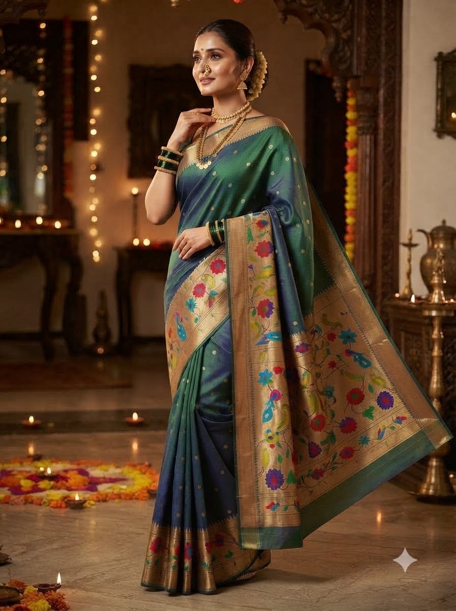 Shahi Kanjivaram Paithani Silk Saree