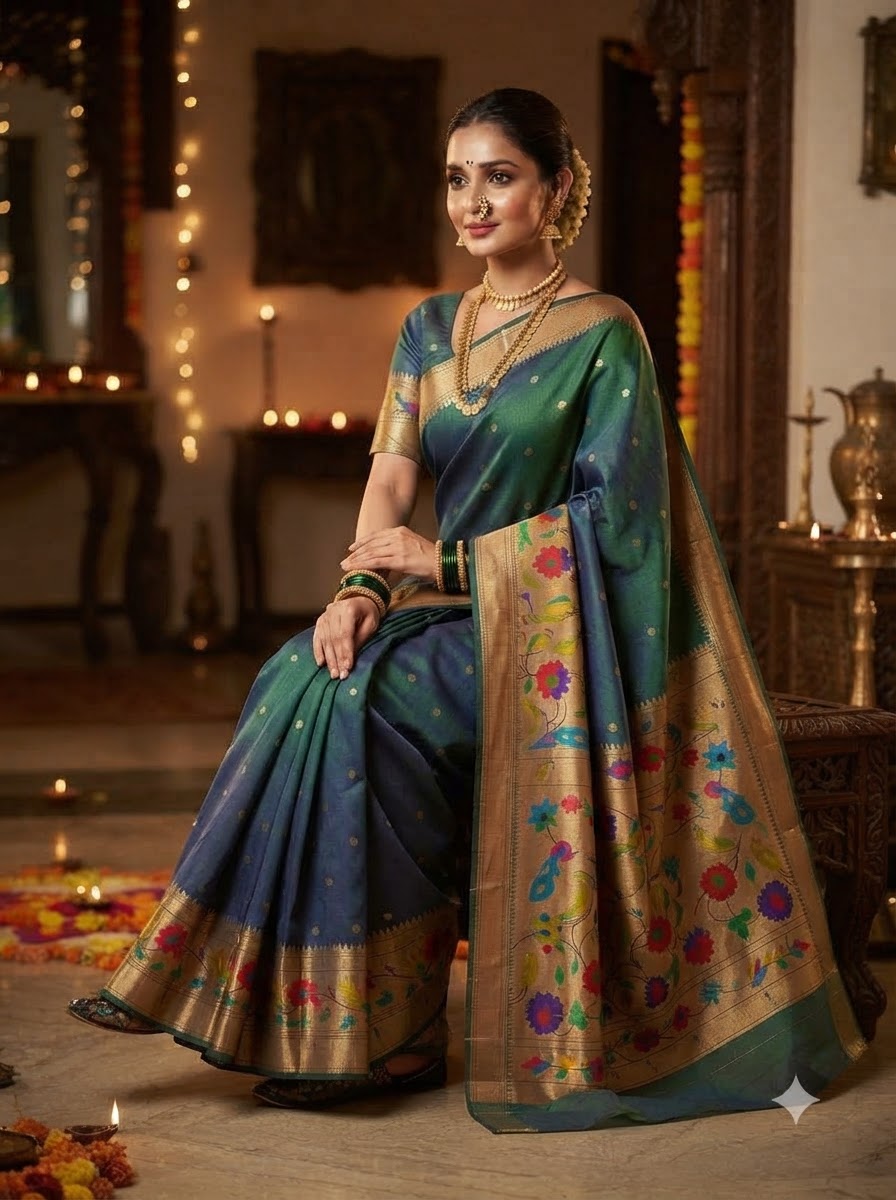 Shahi Kanjivaram Paithani Silk Saree