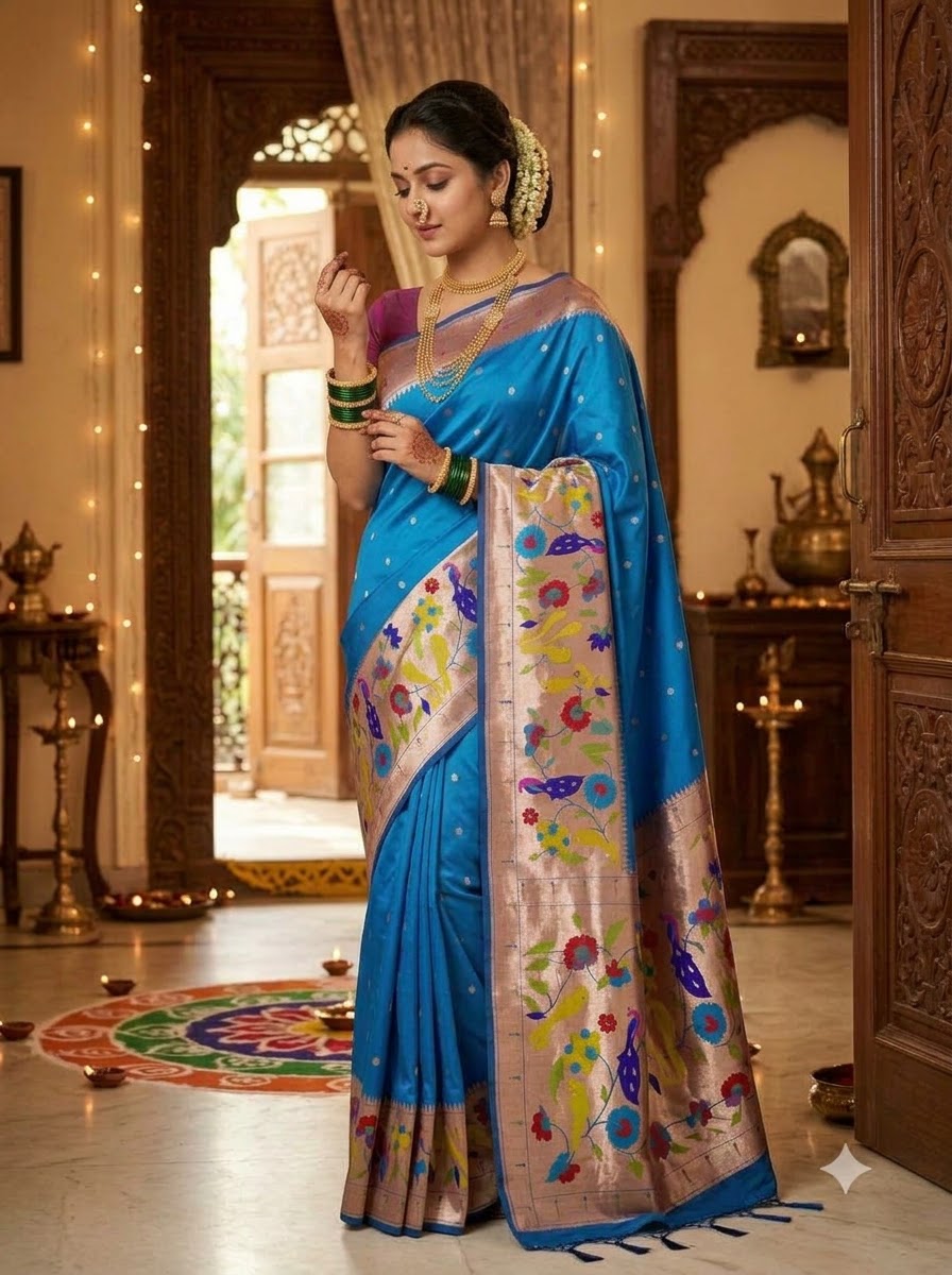 Shahi Kanjivaram Paithani Silk Saree