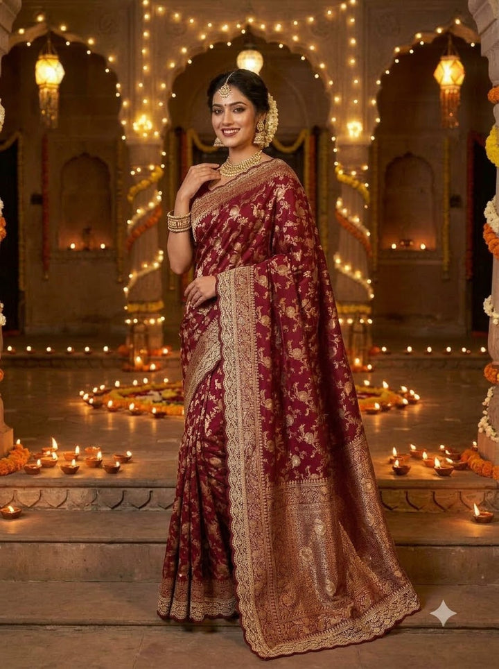 Festive Aura Khaddi Dolla Silk Saree