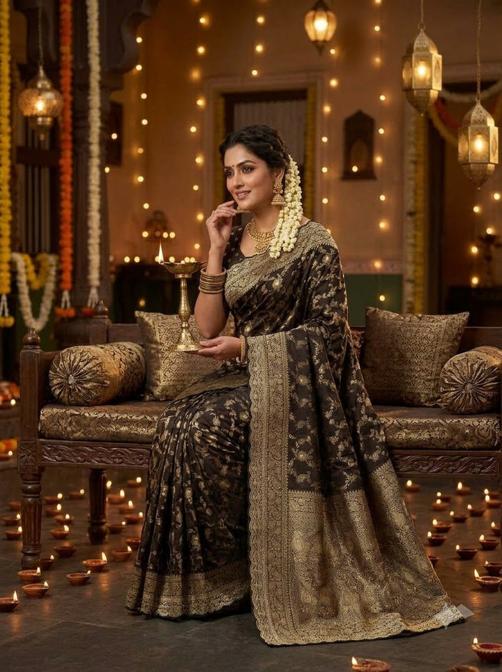 Festive Aura Khaddi Dolla Silk Saree
