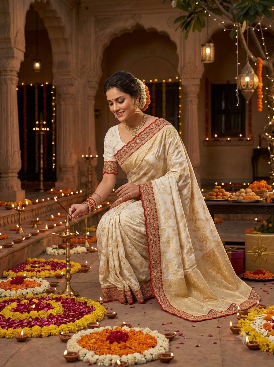 Festive Aura Khaddi Dolla Silk Saree