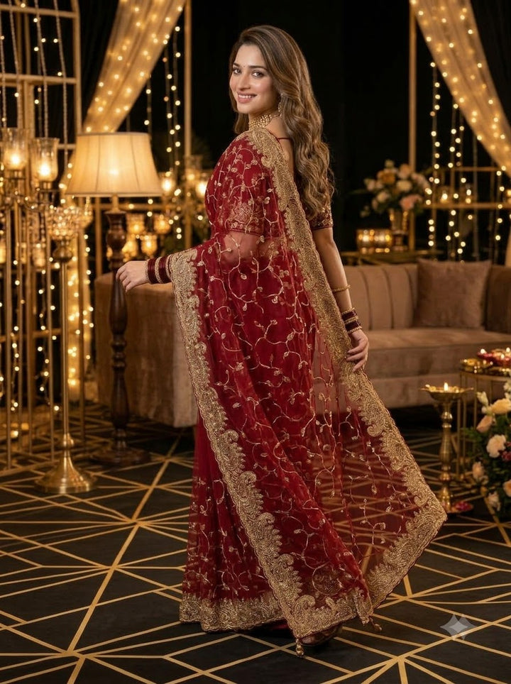 Voice of Her Georgette Embroidery  Saree
