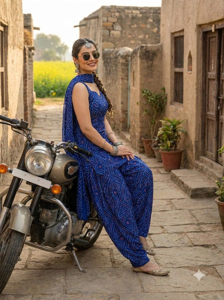 Swag Wali Kudi Premium Cotton Bandhani Kurti Set