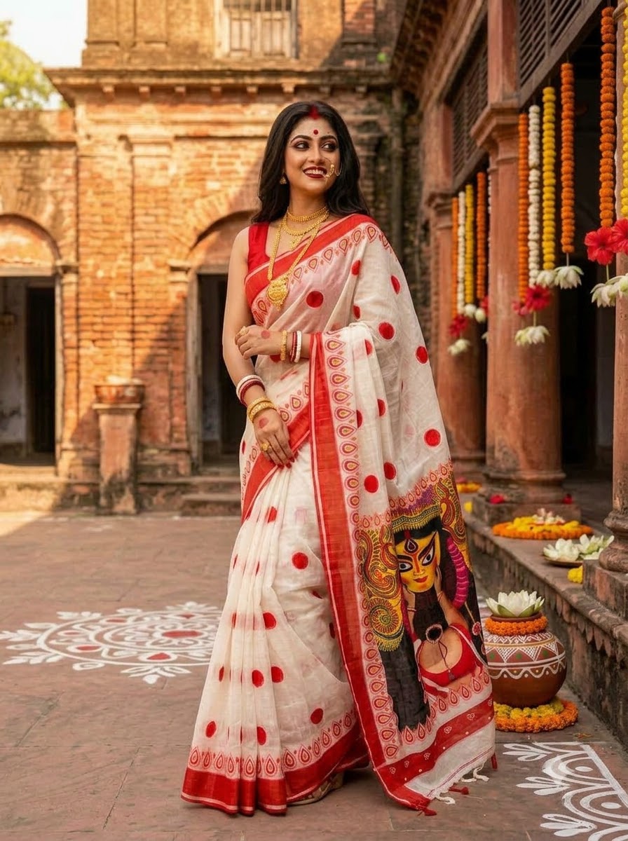 Devi Bandana Bengal Silk Saree