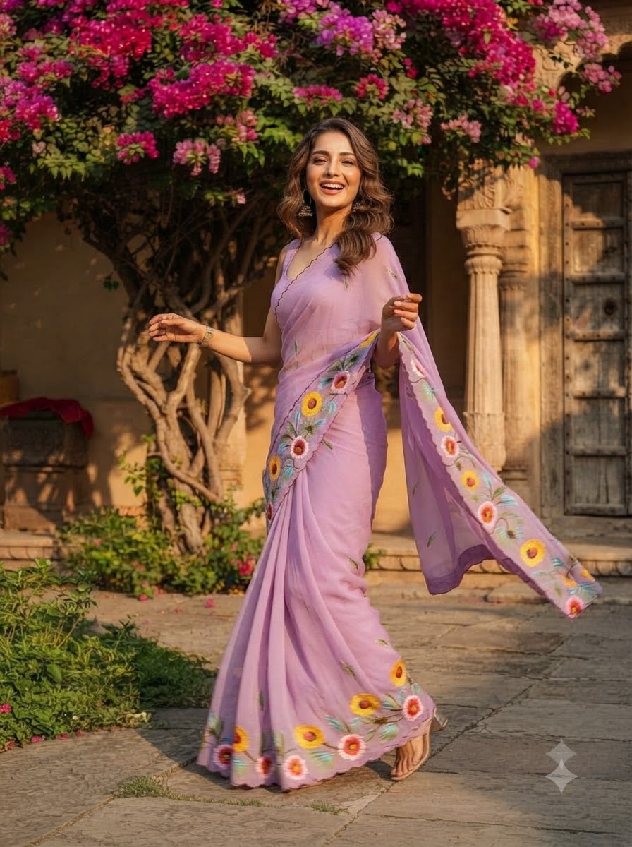 Meadow Sonnet Georgette Designer Saree