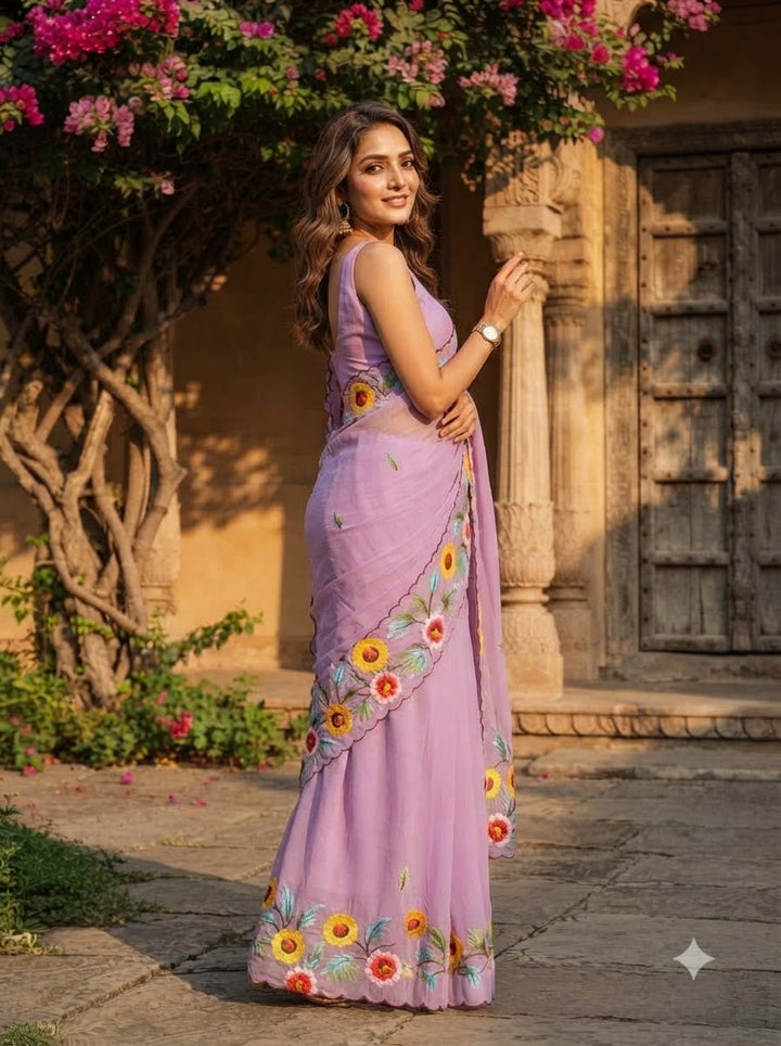 Meadow Sonnet Georgette Designer Saree