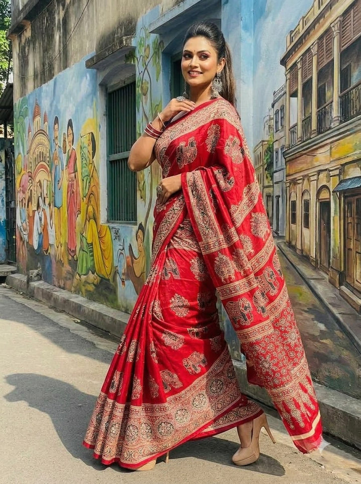 Pretty Obsession Modal Silk Saree With Mirror Work