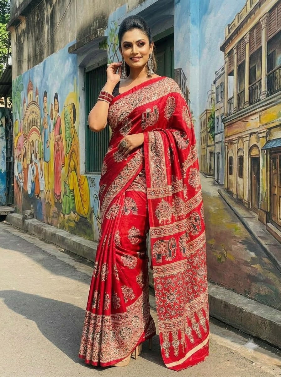 Pretty Obsession Modal Silk Saree With Mirror Work