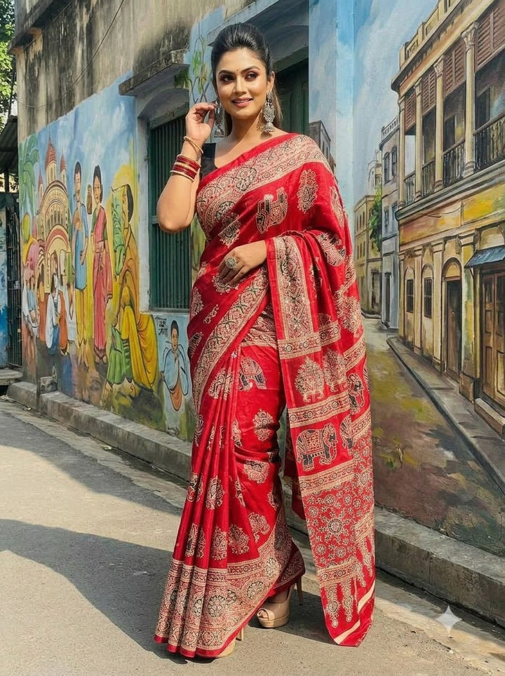 Pretty Obsession Modal Silk Saree With Mirror Work