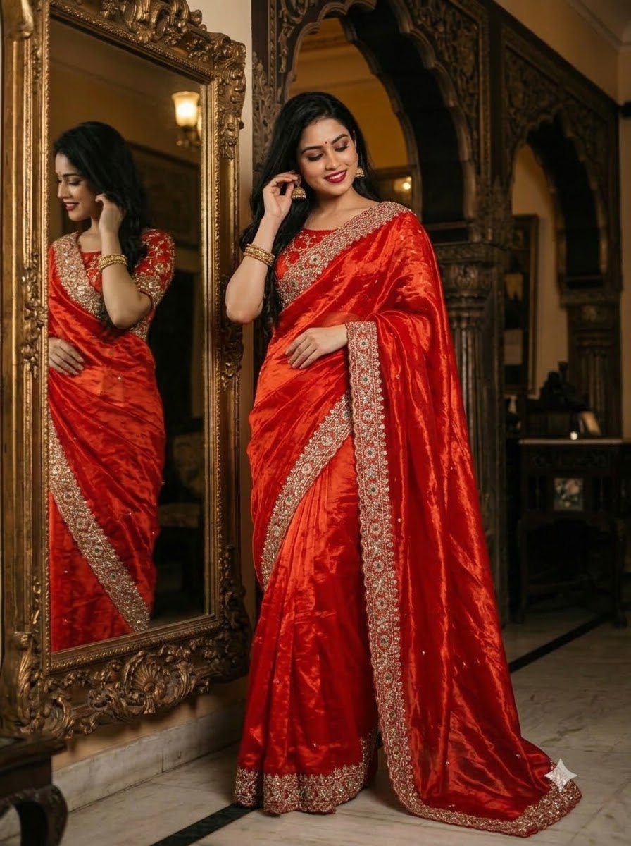 Midnight Royalty Fandy Silk Saree with Cutdana Work