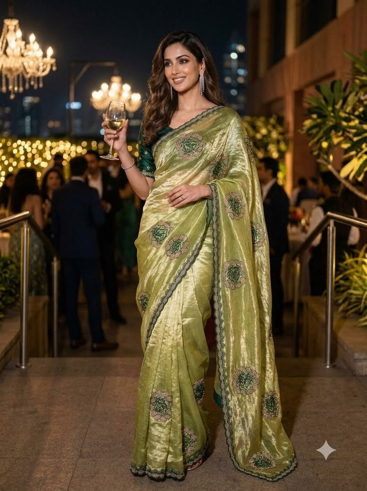 Blush Rose Satin Silk Saree