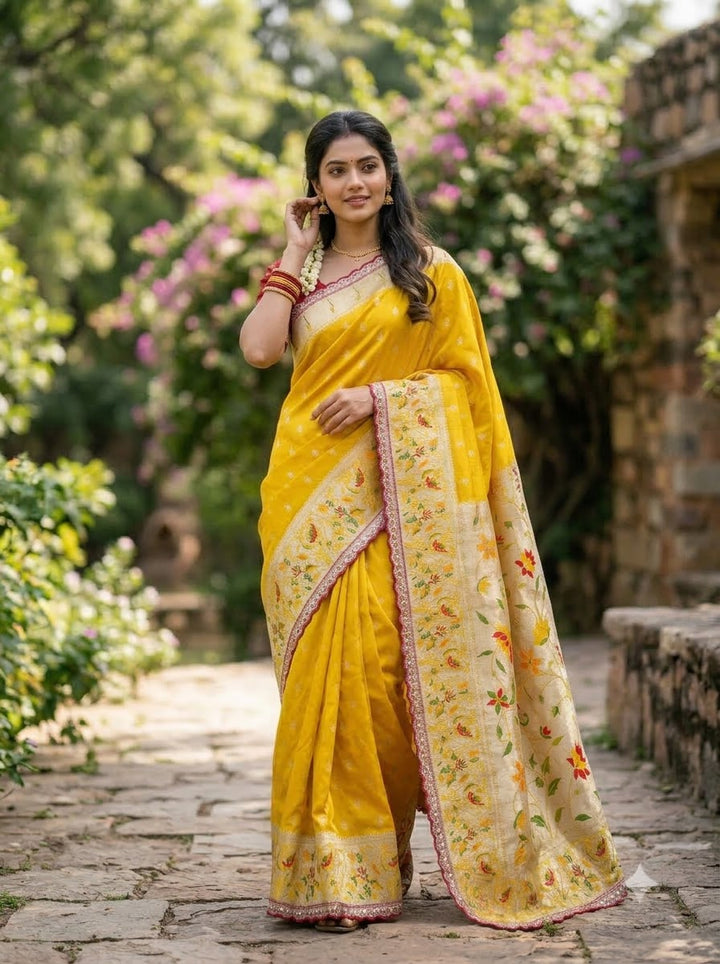 Caught Your Eye Tissu Paithani Silk Banarasi Saree