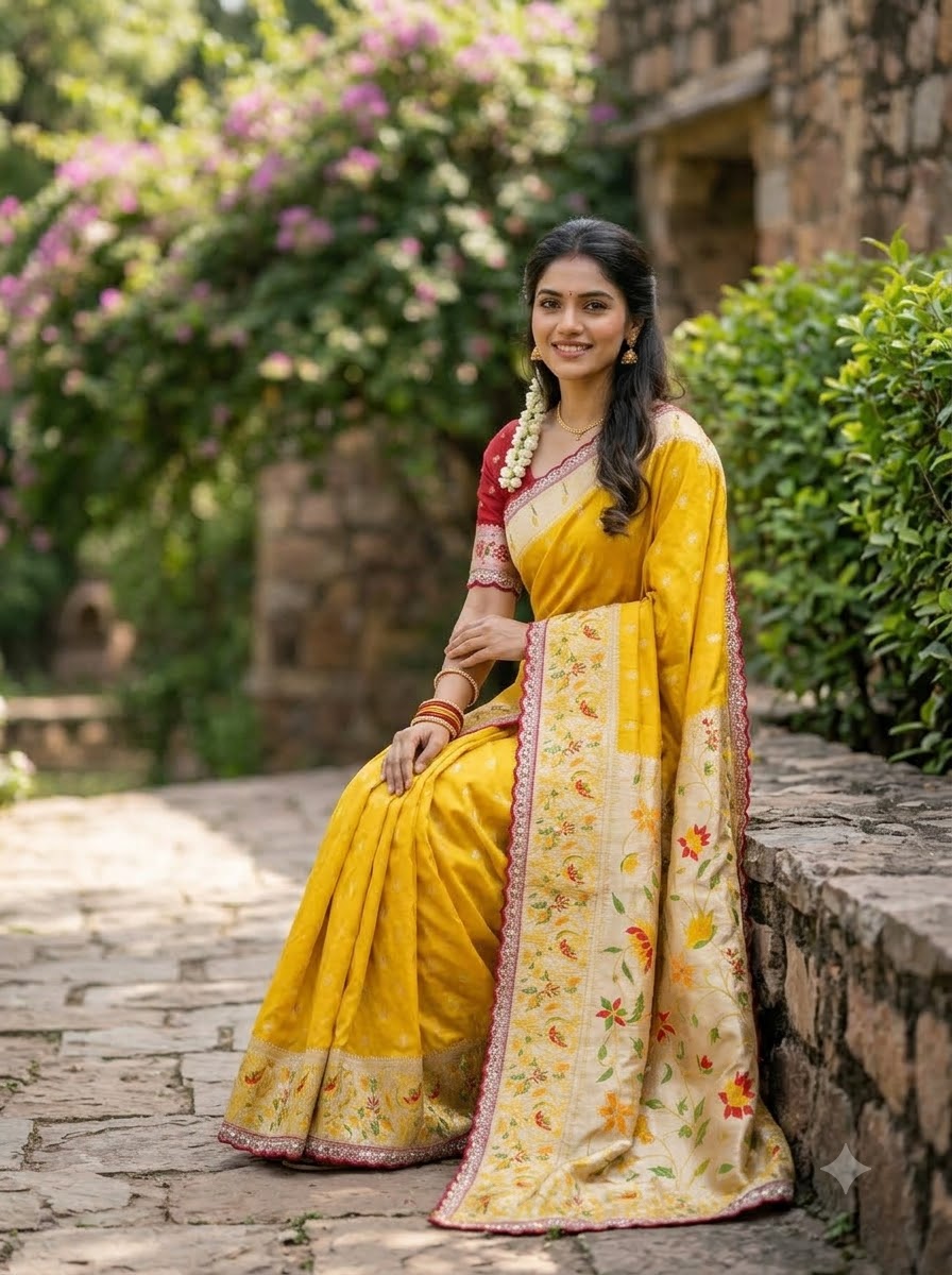 Caught Your Eye Tissu Paithani Silk Banarasi Saree