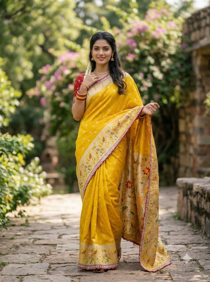 Caught Your Eye Tissu Paithani Silk Banarasi Saree