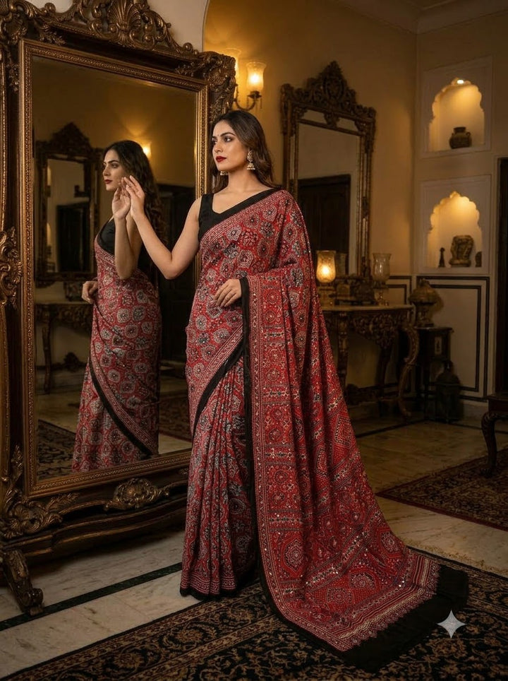 Pretty Obsession Modal Silk Saree With Mirror Work