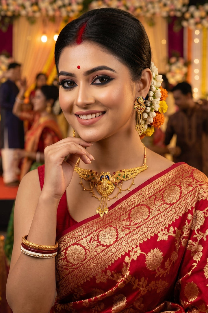 Peacock Gold Plated Necklace Set