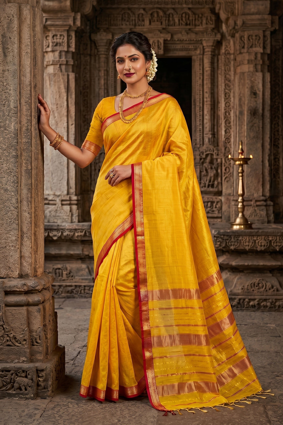 Roudro Chhowa Maheshwari Tissue silk saree