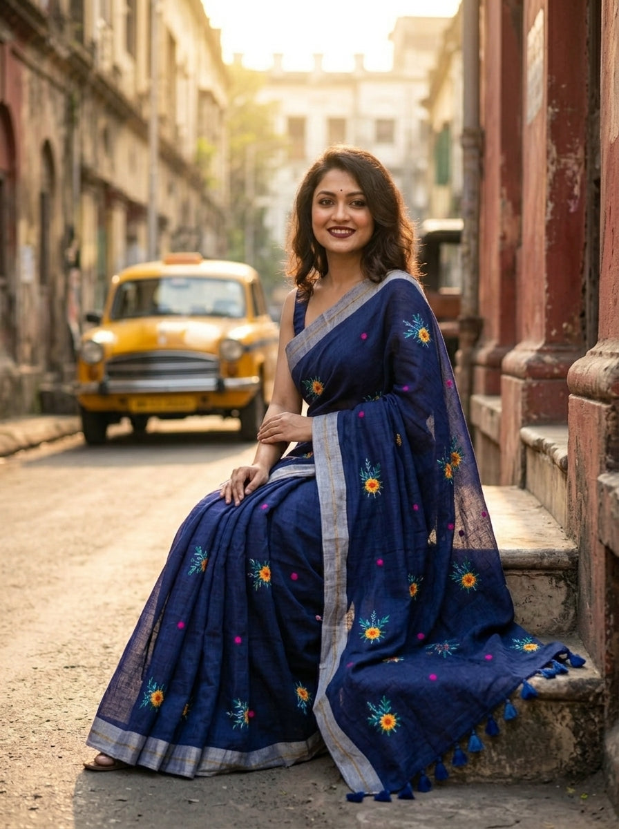 Jasmine Flora Cotton Saree