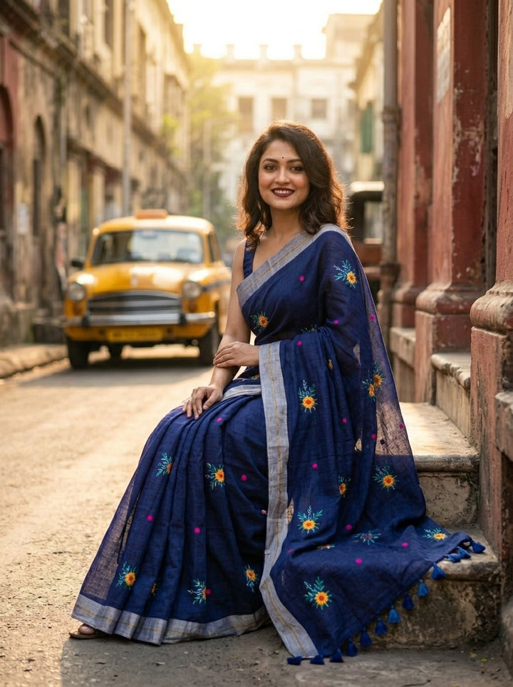 Jasmine Flora Cotton Saree