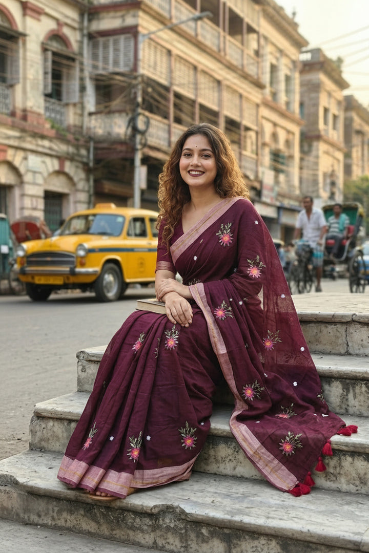 Jasmine Flora Cotton Saree