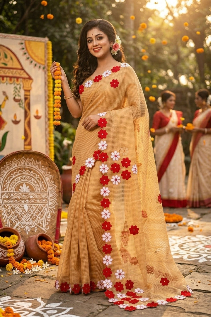 Surobhilata Reshom Kota Applique Saree