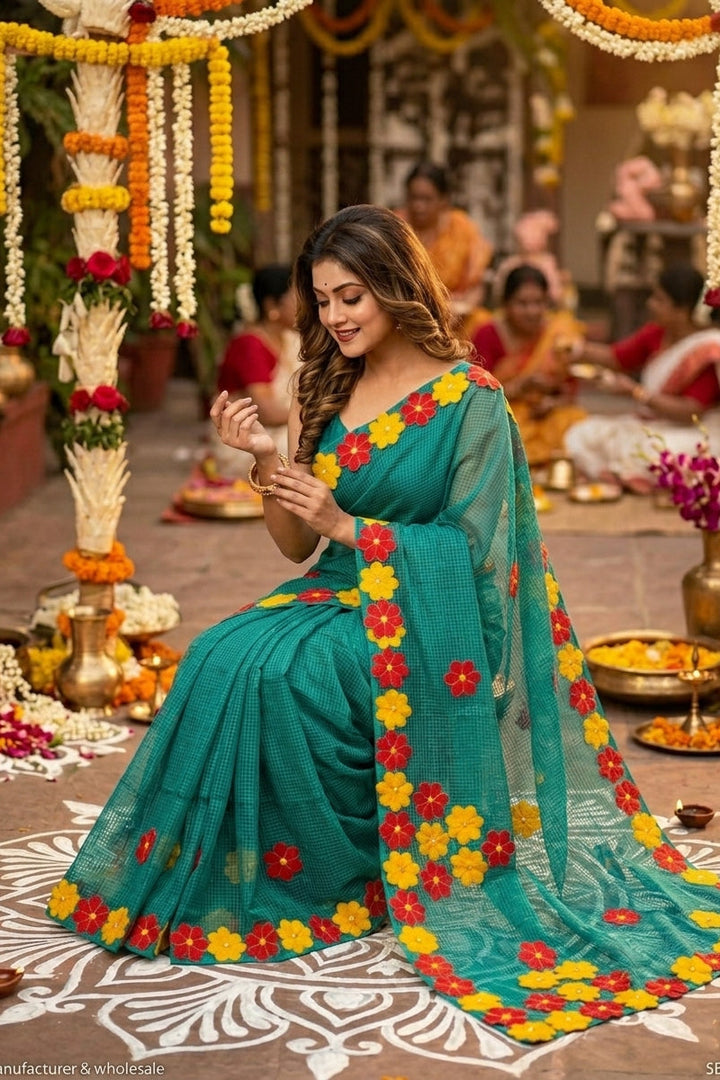 Surobhilata Reshom Kota Applique Saree