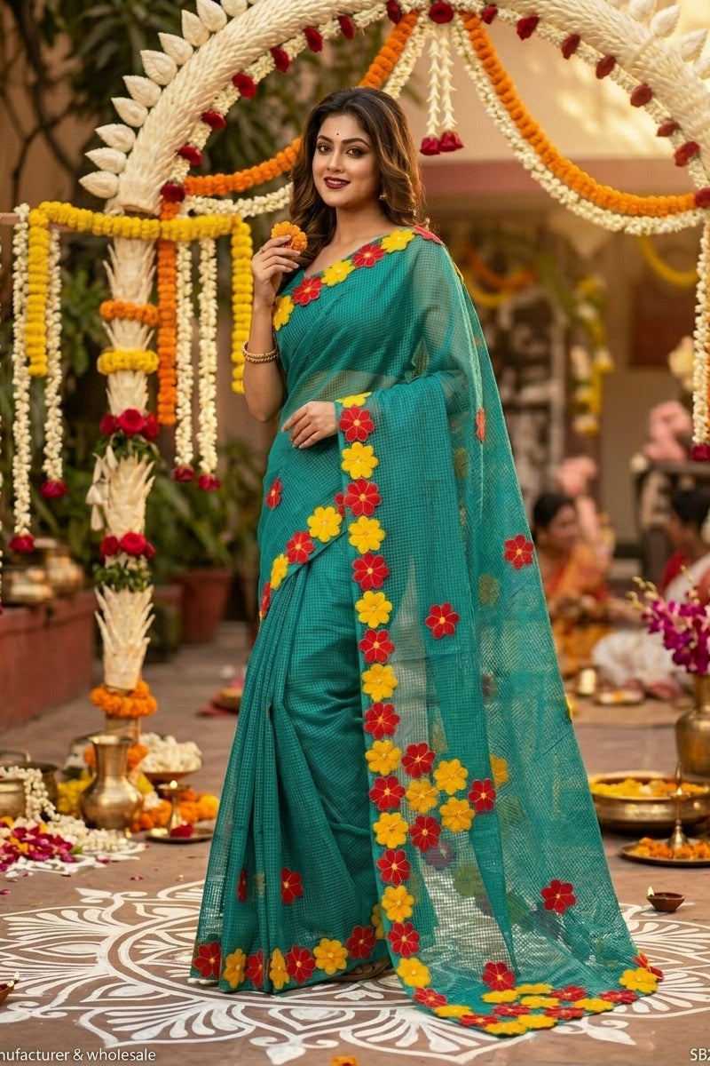 Surobhilata Reshom Kota Applique Saree