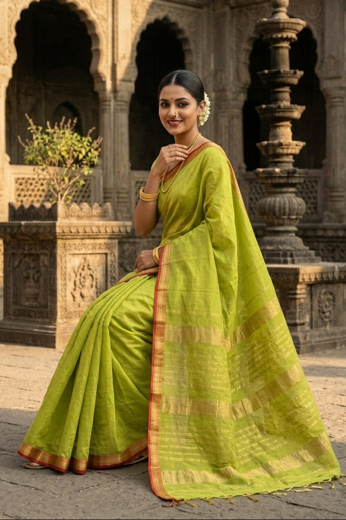 Roudro Chhowa Maheshwari Tissue silk saree
