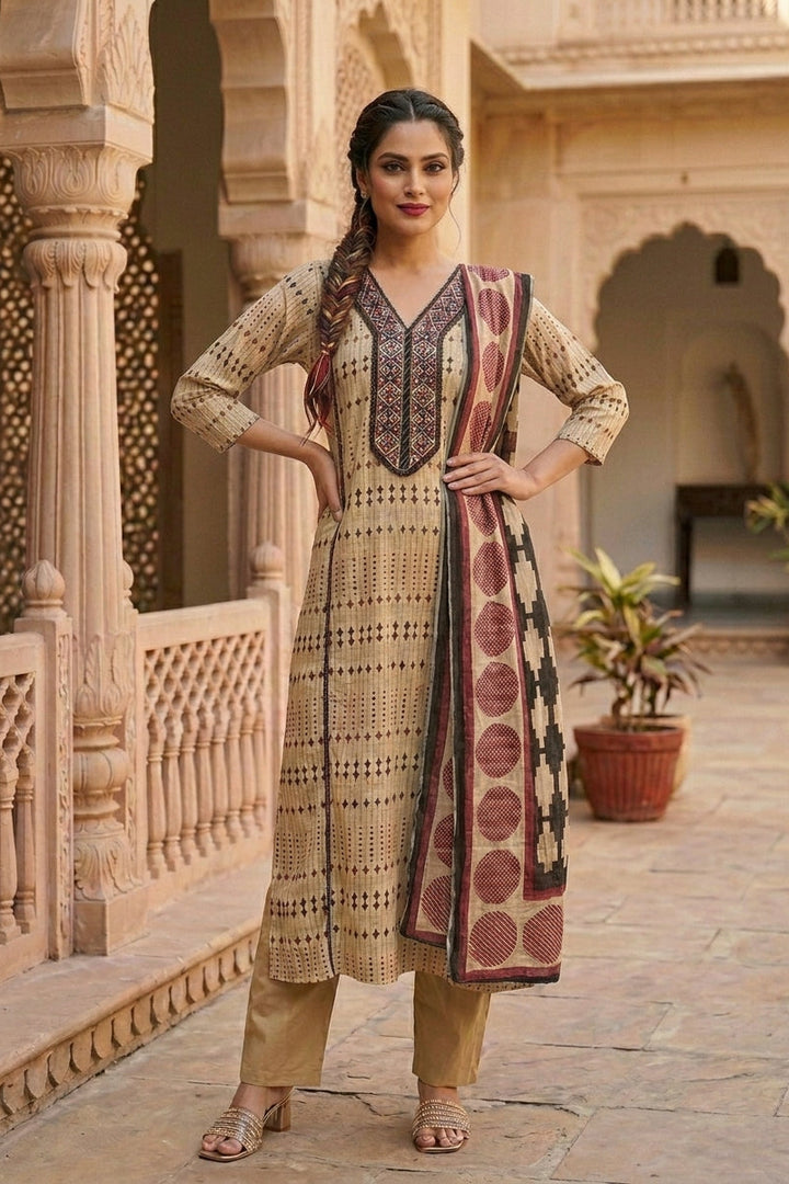 Rustic Romance Cotton Kurti Set