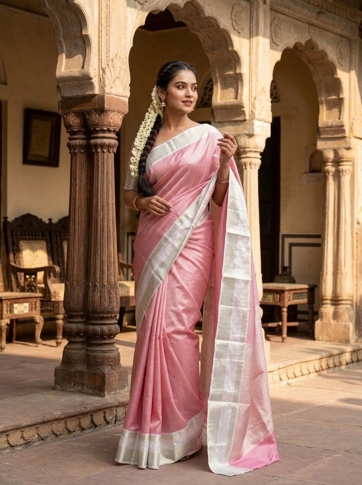 Pink Opulence  Semi SemiKatan Silk Saree