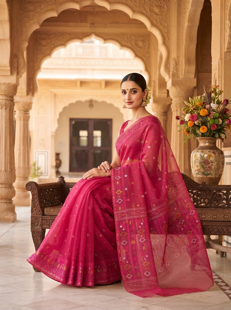Moonloom Bengal Jamdani Saree