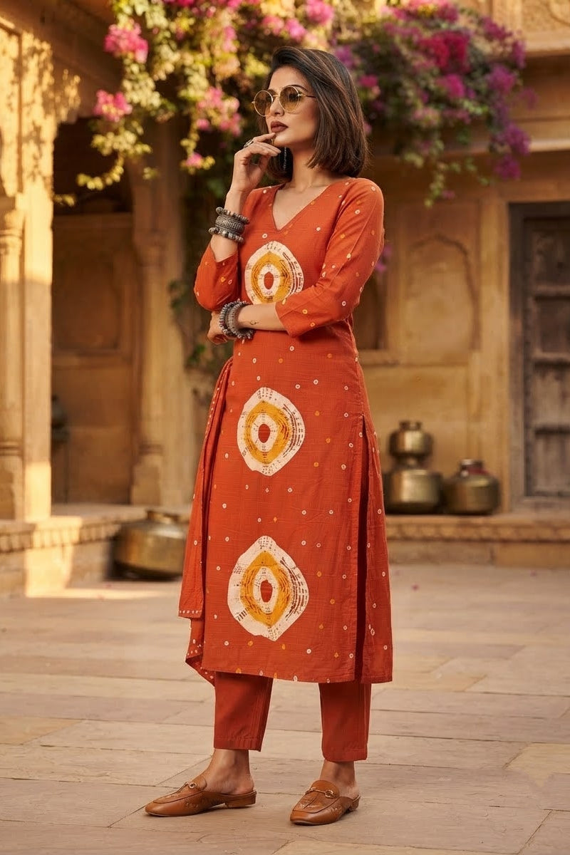 Fable and flame Cotton Kurti Set